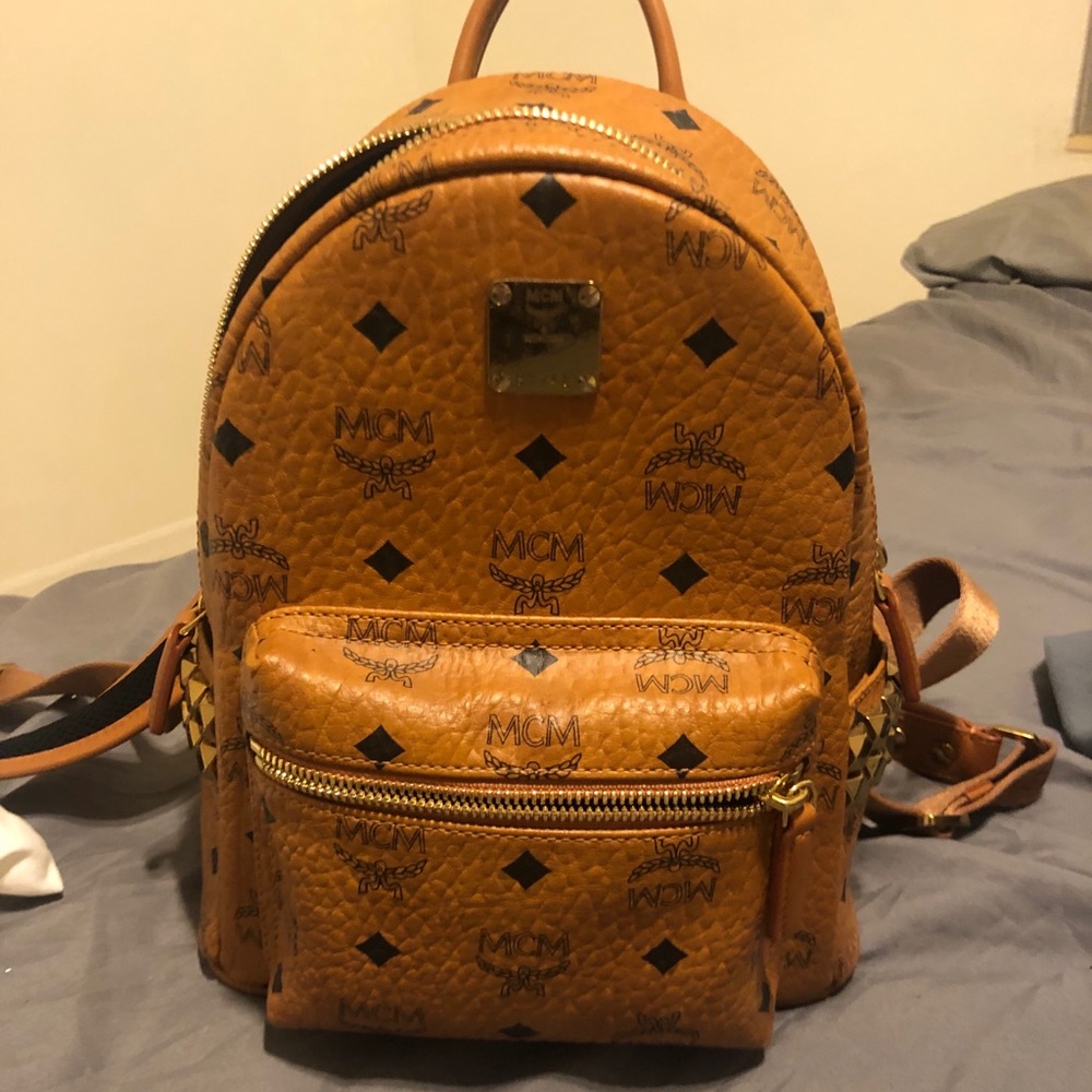 MCM Stark Side Stud Small Backpack